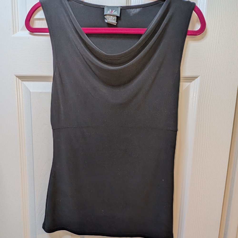 Dots Charcoal Sleeveless Blouse